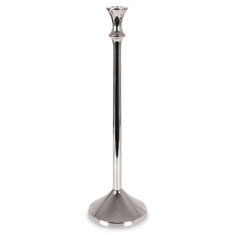 Świecznik na długą świeczkę aluminiowy srebrny 40 cm Świecznik na długą świeczkę aluminiowy srebrny 40 cm