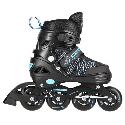 NH11912 A 2w1 BLACK/BLUE ROZM. S(31-34) ŁYŻWOROLKI Z WYM. PŁ. HOKEJOWĄ NILS EXTREME