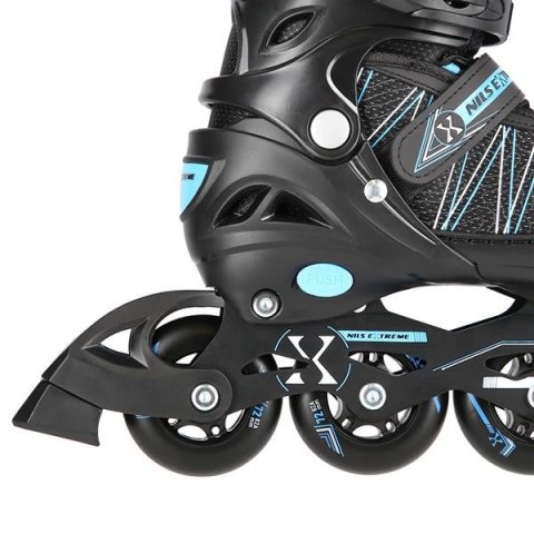 NH11912 A 2w1 BLACK/BLUE ROZM. S(31-34) ŁYŻWOROLKI Z WYM. PŁ. HOKEJOWĄ NILS EXTREME
