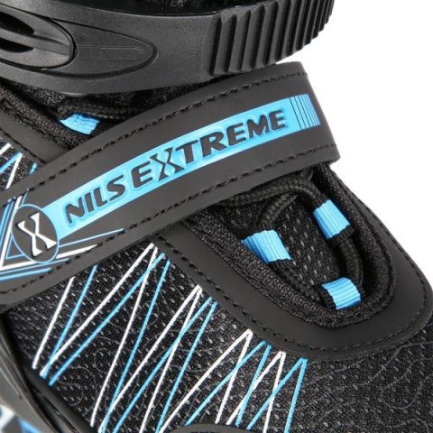 NH11912 A 2w1 BLACK/BLUE ROZM. S(31-34) ŁYŻWOROLKI Z WYM. PŁ. HOKEJOWĄ NILS EXTREME