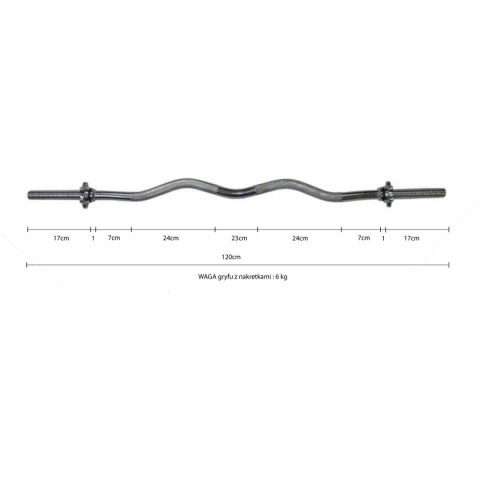 GRYF LEKKO ŁAMANY 120 CM EB FIT FI28 GRYF LEKKO ŁAMANY 120 CM EB FIT FI28