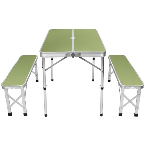 STOLIK TURYSTYCZNY SKŁADANY 90X60X70 CM I 2 ŁAWKI 87X23X39 CM STOLIK TURYSTYCZNY SKŁADANY 90X60X70 CM I 2 ŁAWKI 87X23X39 CM