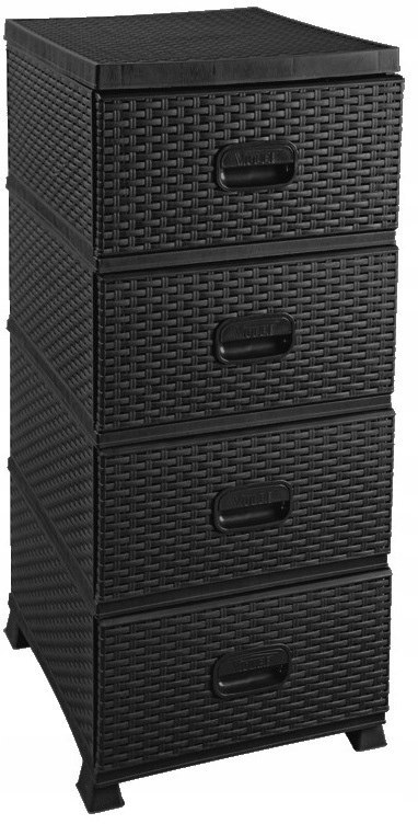 Komoda RATTAN 38x45x90 czarna Komoda RATTAN 38x45x90 czarna
