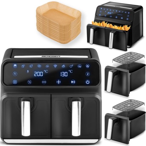 Frytkownica beztłuszczowa Air fryer BD-653 czarno-srebrna Berdsen