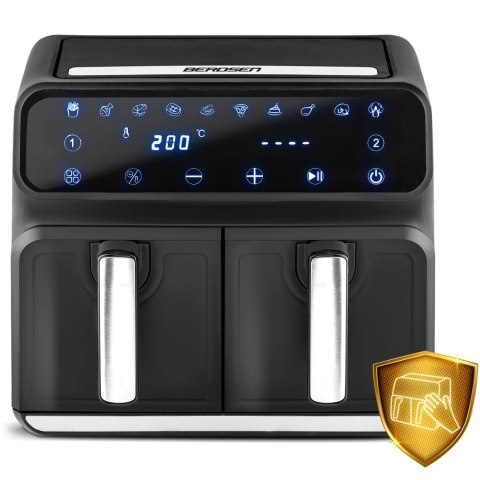 Frytkownica beztłuszczowa Air fryer BD-653 czarno-srebrna Berdsen
