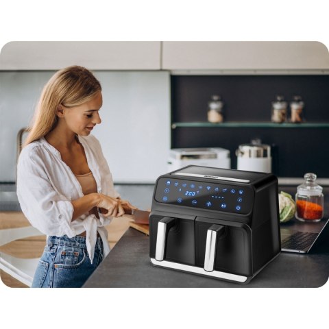 Frytkownica beztłuszczowa Air fryer BD-653 czarno-srebrna Berdsen
