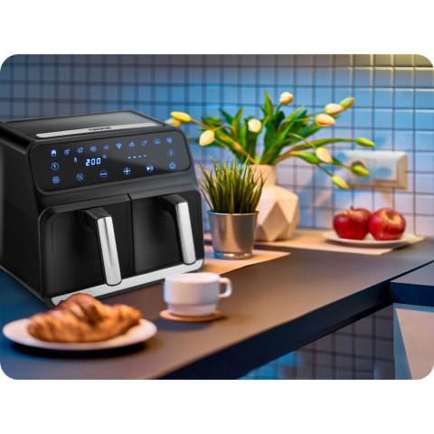 Frytkownica beztłuszczowa Air fryer BD-653 czarno-srebrna Berdsen