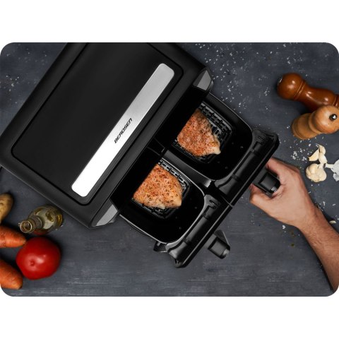 Frytkownica beztłuszczowa Air fryer BD-653 czarno-srebrna Berdsen