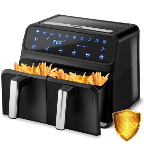 Frytkownica beztłuszczowa Air fryer BD-653 czarno-srebrna Berdsen