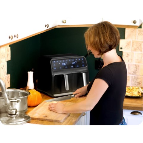 Frytkownica beztłuszczowa Air fryer BD-653 czarno-srebrna Berdsen