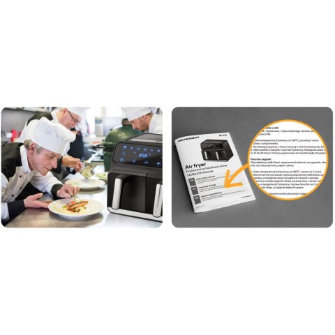 Frytkownica beztłuszczowa Air fryer BD-653 czarno-srebrna Berdsen