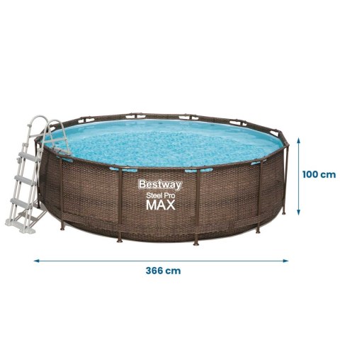 Basen ogrodowy stelażowy 366 x 100 cm 18w1 Bestway 56709 Bestway