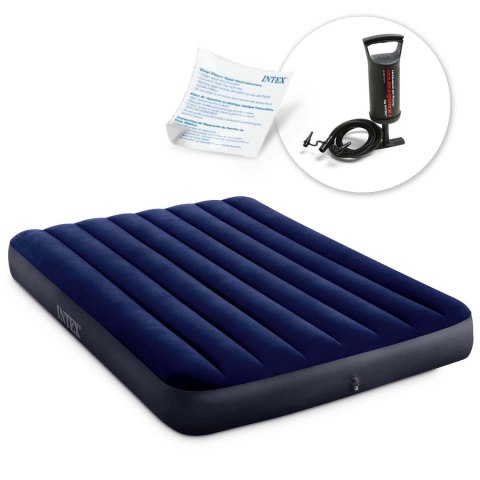 Materac dmuchany 191x137x25 cm z pompką tłokową INTEX 64758 Intex Materac dmuchany 191x137x25 cm z pompką tłokową INTEX 64758 Intex