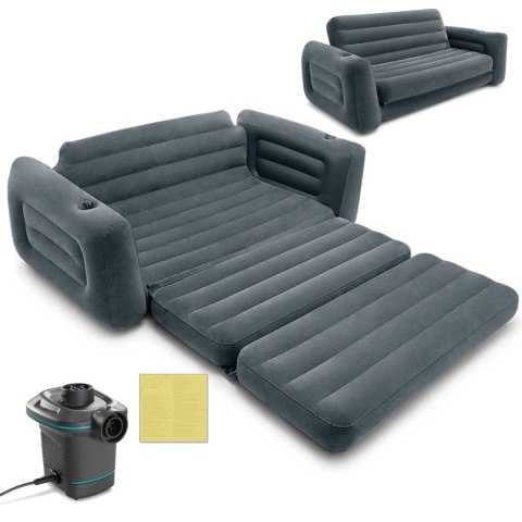 Sofa materac welurowy 2w1 + pompka INTEX 66552-66640 Intex Sofa materac welurowy 2w1 + pompka INTEX 66552-66640 Intex