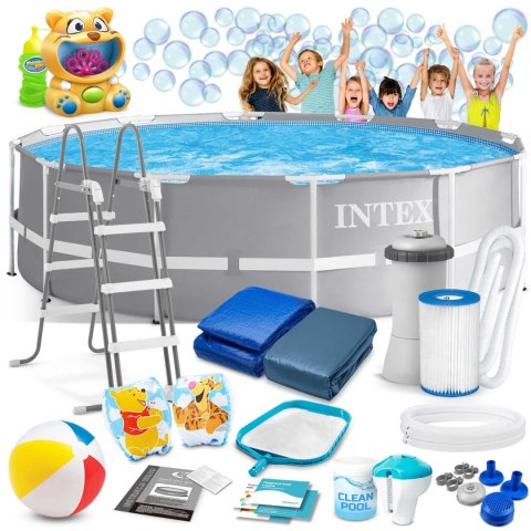 Basen ogrodowy stelażowy 366 x 99 cm 17w1 INTEX 26716 + maszynka do baniek GRATIS Intex