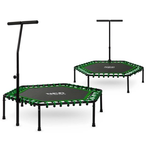 Trampolina fitness z uchwytem 127 cm Neo-Sport - sześciokątna zielona Neo-Sport