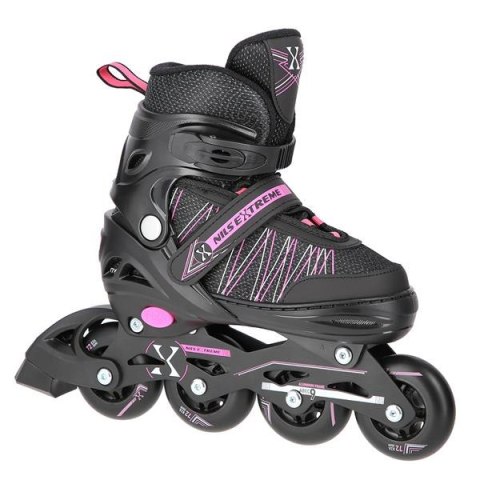 NH11912 A 2w1 BLACK/PINK ROZM. L(39-42) ŁYŻWOROLKI Z WYM. PŁ. HOKEJOWĄ NILS EXTREME NILS EXTREME