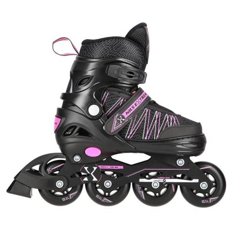 NH11912 A 2w1 BLACK/PINK ROZM. L(39-42) ŁYŻWOROLKI Z WYM. PŁ. HOKEJOWĄ NILS EXTREME NILS EXTREME