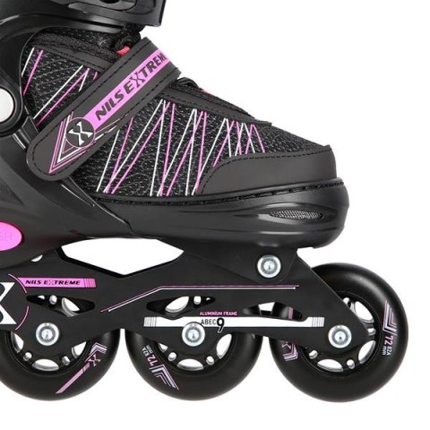 NH11912 A 2w1 BLACK/PINK ROZM. L(39-42) ŁYŻWOROLKI Z WYM. PŁ. HOKEJOWĄ NILS EXTREME NILS EXTREME