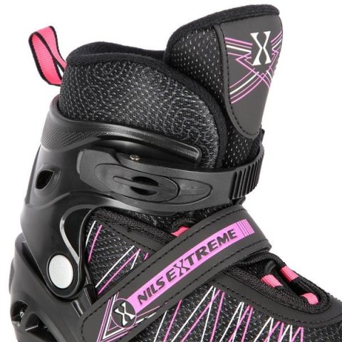 NH11912 A 2w1 BLACK/PINK ROZM. L(39-42) ŁYŻWOROLKI Z WYM. PŁ. HOKEJOWĄ NILS EXTREME NILS EXTREME