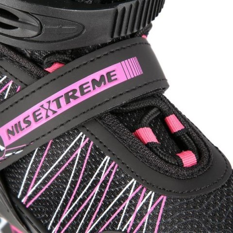 NH11912 A 2w1 BLACK/PINK ROZM. L(39-42) ŁYŻWOROLKI Z WYM. PŁ. HOKEJOWĄ NILS EXTREME NILS EXTREME