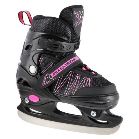 NH11912 A 2w1 BLACK/PINK ROZM. L(39-42) ŁYŻWOROLKI Z WYM. PŁ. HOKEJOWĄ NILS EXTREME NILS EXTREME