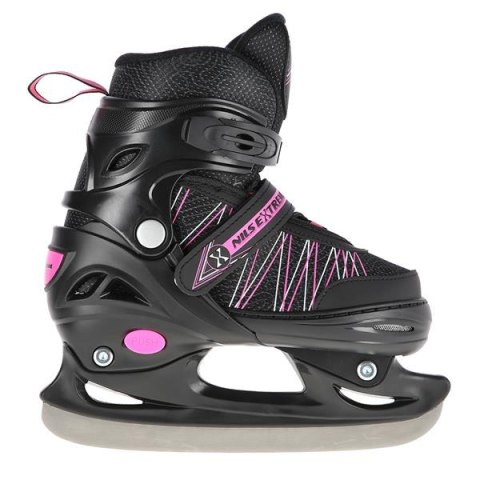 NH11912 A 2w1 BLACK/PINK ROZM. L(39-42) ŁYŻWOROLKI Z WYM. PŁ. HOKEJOWĄ NILS EXTREME NILS EXTREME