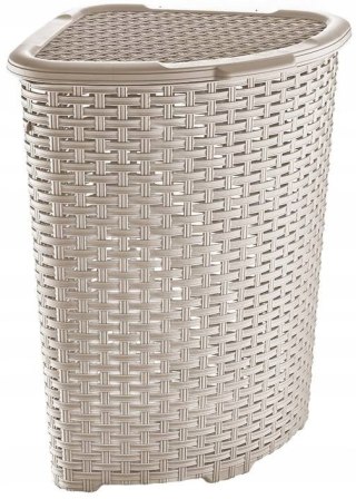 Kosz rogowy RATTAN 52l-beż 402x402x580 Katex
