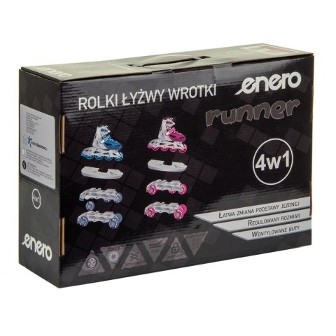 ŁYŻWOROLKI - WROTKI - ŁYŻWY 4W1 ENERO 30-33 RÓŻOWE Enero