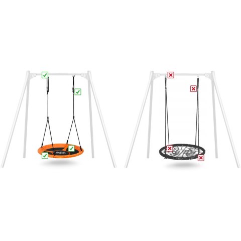 Huśtawka bocianie gniazdo Swingo XXL pomarańczowa 95 cm Neo-Sport