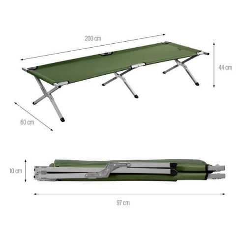 NC2756 ŁÓŻKO POLOWE SKŁADANE ZIELONE 200 CM NILS CAMP NILS CAMP