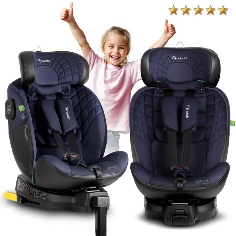 Fotelik samochodowy Nukido Aero Line czarno-granatowy 0-36 kg ISOFIX Nukido