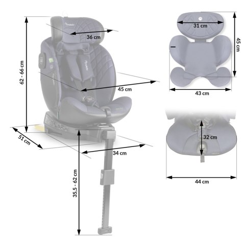 Fotelik samochodowy Nukido Aero Line czarno-granatowy 0-36 kg ISOFIX Nukido