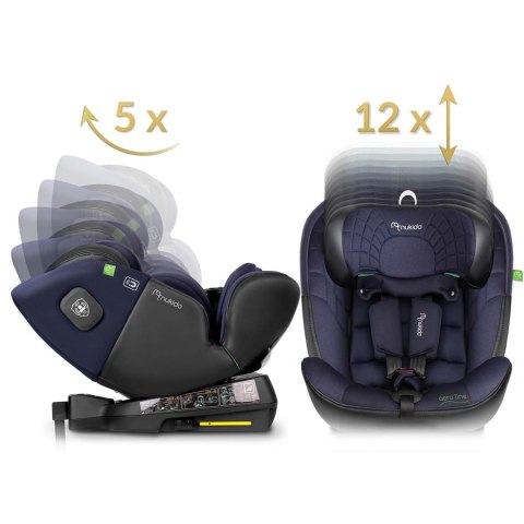 Fotelik samochodowy Nukido Aero Line czarno-granatowy 0-36 kg ISOFIX Nukido