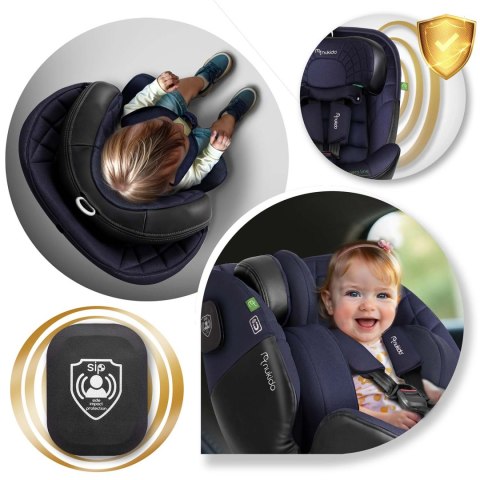 Fotelik samochodowy Nukido Aero Line czarno-granatowy 0-36 kg ISOFIX Nukido