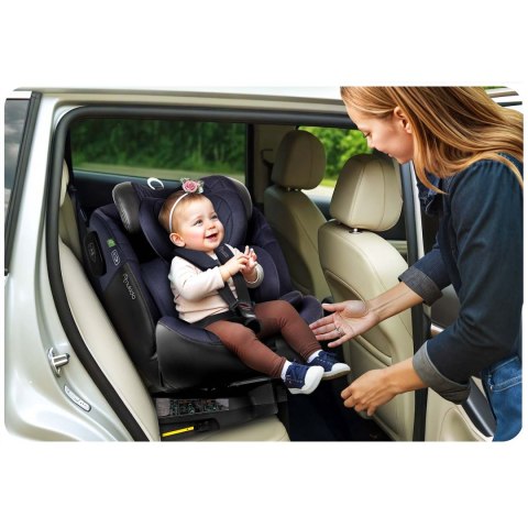 Fotelik samochodowy Nukido Aero Line czarno-granatowy 0-36 kg ISOFIX Nukido