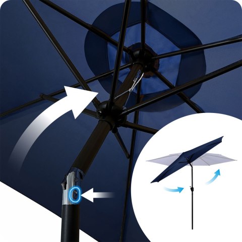 Parasol ogrodowy składany 6 segmentowy 300 cm z pokrowcem Plonos PL-884 Plonos
