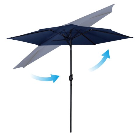 Parasol ogrodowy składany 6 segmentowy 300 cm z pokrowcem Plonos PL-884 Plonos