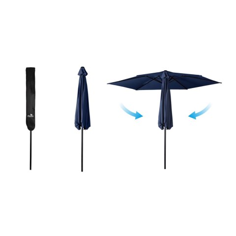 Parasol ogrodowy składany 6 segmentowy 300 cm z pokrowcem Plonos PL-884 Plonos