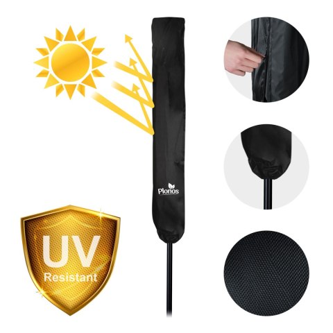 Parasol ogrodowy składany 6 segmentowy 300 cm z pokrowcem Plonos PL-884 Plonos