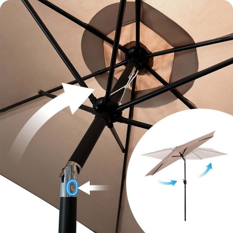 Parasol ogrodowy składany 6 segmentowy 300 cm z pokrowcem Plonos PL-884 Plonos