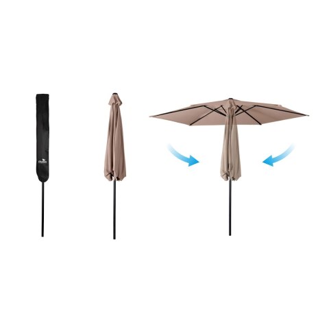 Parasol ogrodowy składany 6 segmentowy 300 cm z pokrowcem Plonos PL-884 Plonos