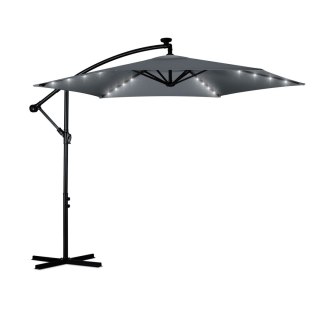 Parasol ogrodowy składany 6 segmentowy 350 cm z pokrowcem i lampkami Plonos PL-882 Plonos