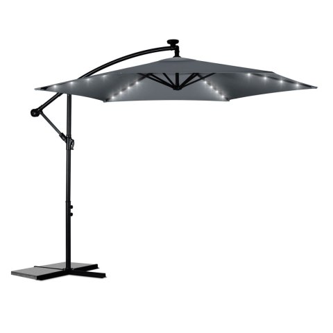 Parasol ogrodowy składany 6 segmentowy 350 cm z pokrowcem i lampkami Plonos PL-882 Plonos