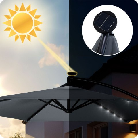 Parasol ogrodowy składany 6 segmentowy 350 cm z pokrowcem i lampkami Plonos PL-882 Plonos