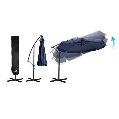 Parasol ogrodowy składany 8 segmentowy 350 cm z pokrowcem Plonos PL-881 Plonos