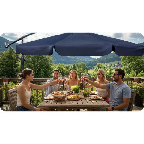 Parasol ogrodowy składany 8 segmentowy 350 cm z pokrowcem Plonos PL-881 Plonos