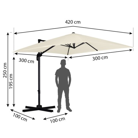Parasol ogrodowy składany 8 segmentowy 420 cm z pokrowcem Plonos PL-883 Plonos