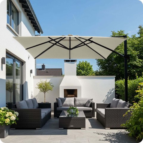 Parasol ogrodowy składany 8 segmentowy 420 cm z pokrowcem Plonos PL-883 Plonos