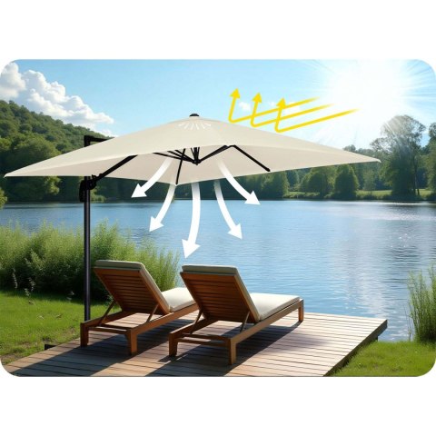 Parasol ogrodowy składany 8 segmentowy 420 cm z pokrowcem Plonos PL-883 Plonos